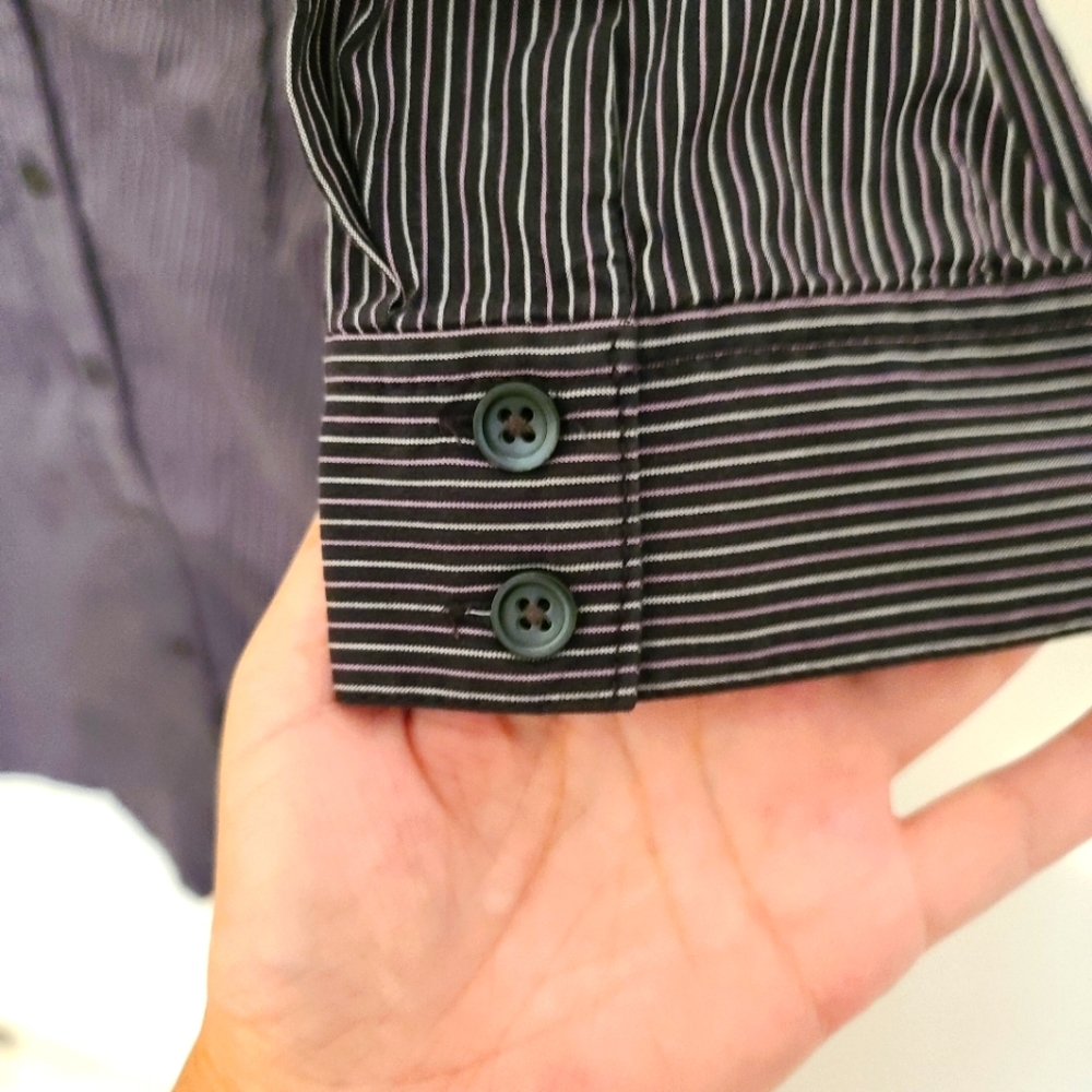 Express Design Studio Button Down Pin Stripe Dres - image 6